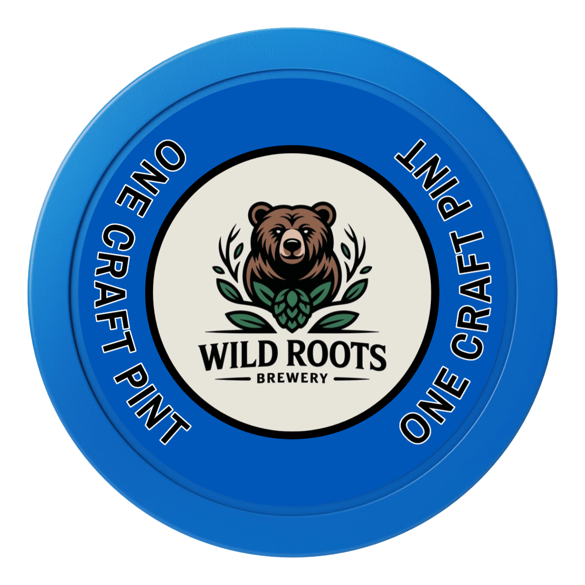 Drink On Us 2" Oversized Poker Chips - Blue - Back
