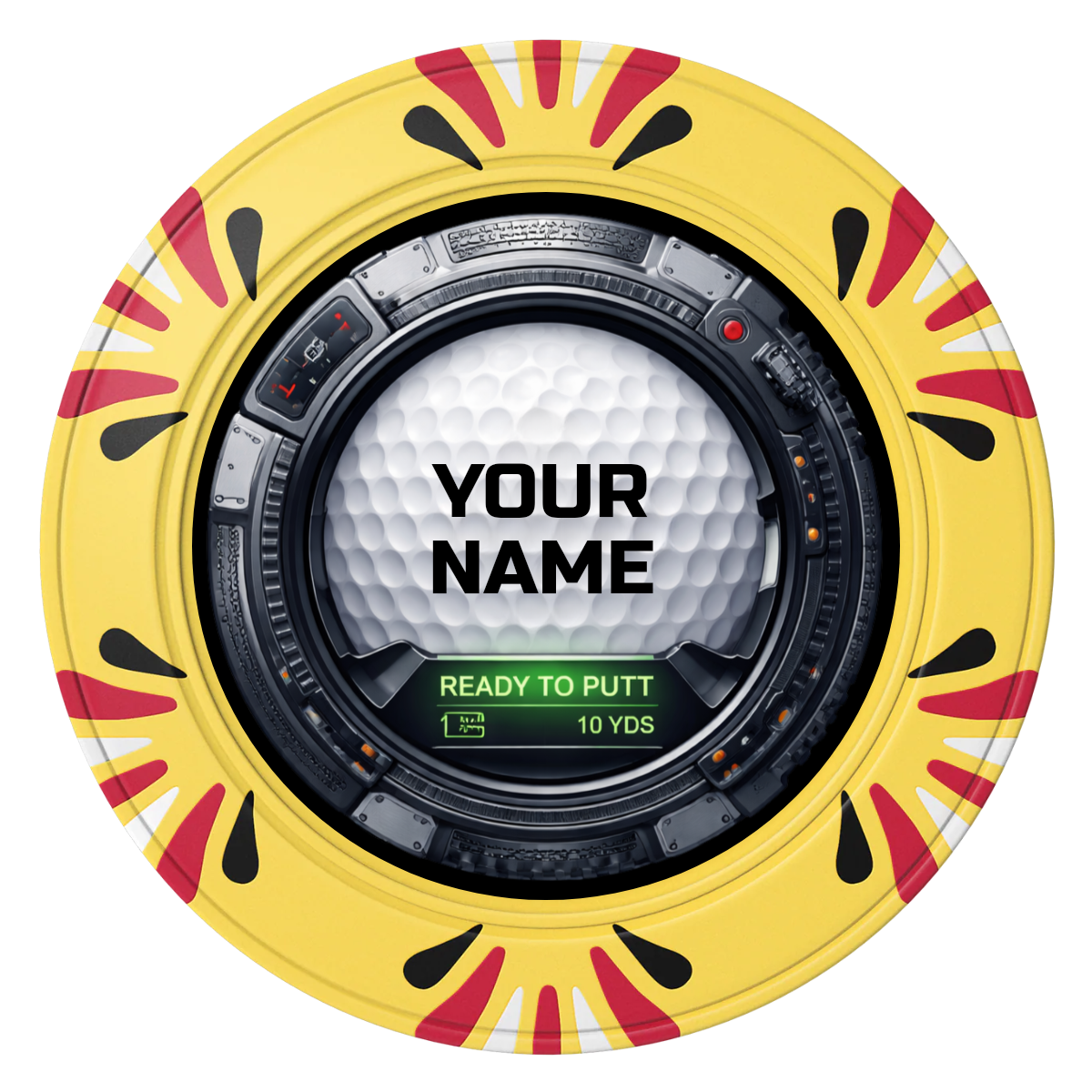Auto Marked IV Clay Poker Chips - Yellow / Macau / 40mm - Front