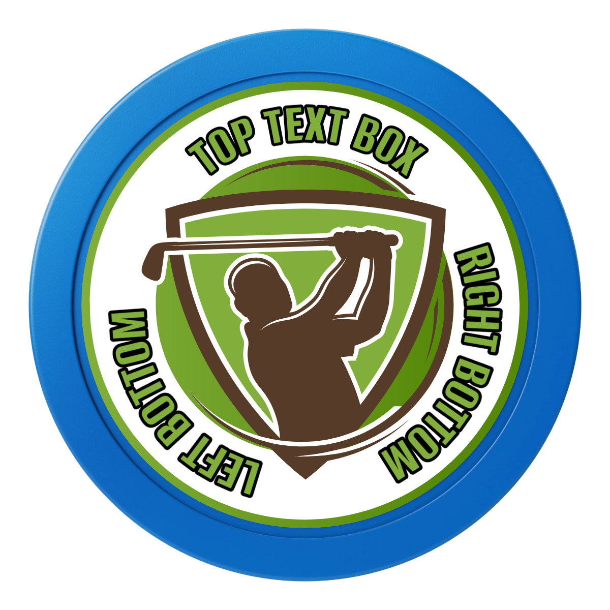 The Golfer 2" Oversized Poker Chips - Blue - Back