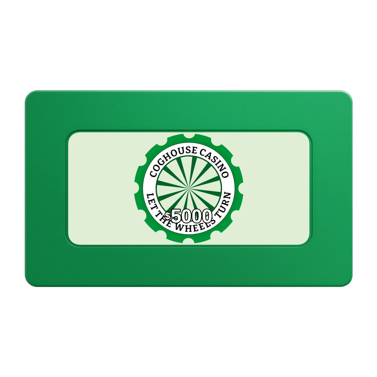 Cog House Rectangular Poker Chip Plaques - Green - Front