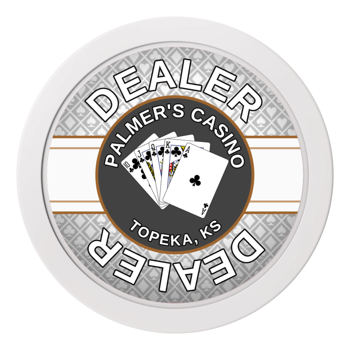 Palmer's Casino 2" Composite Dealer Button - White - Front