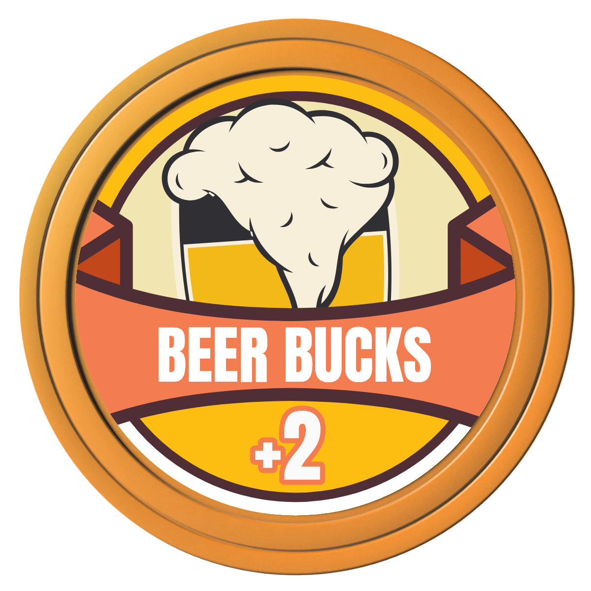 Banner Brew Composite Poker Chips - Orange / Solid - Front