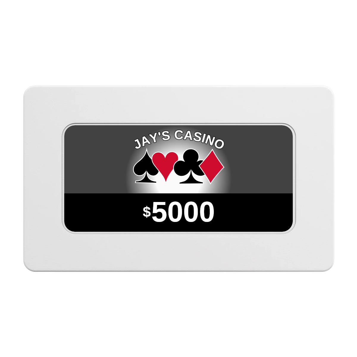 Jay's Casino Rectangular Poker Chip Plaques - White - Front