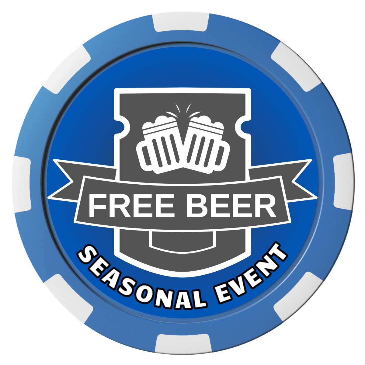 Craft Beer #001 Composite Poker Chips - Blue / 8 Spot - Front