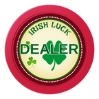 Irish Luck 2" Composite Dealer Button - Red - Front