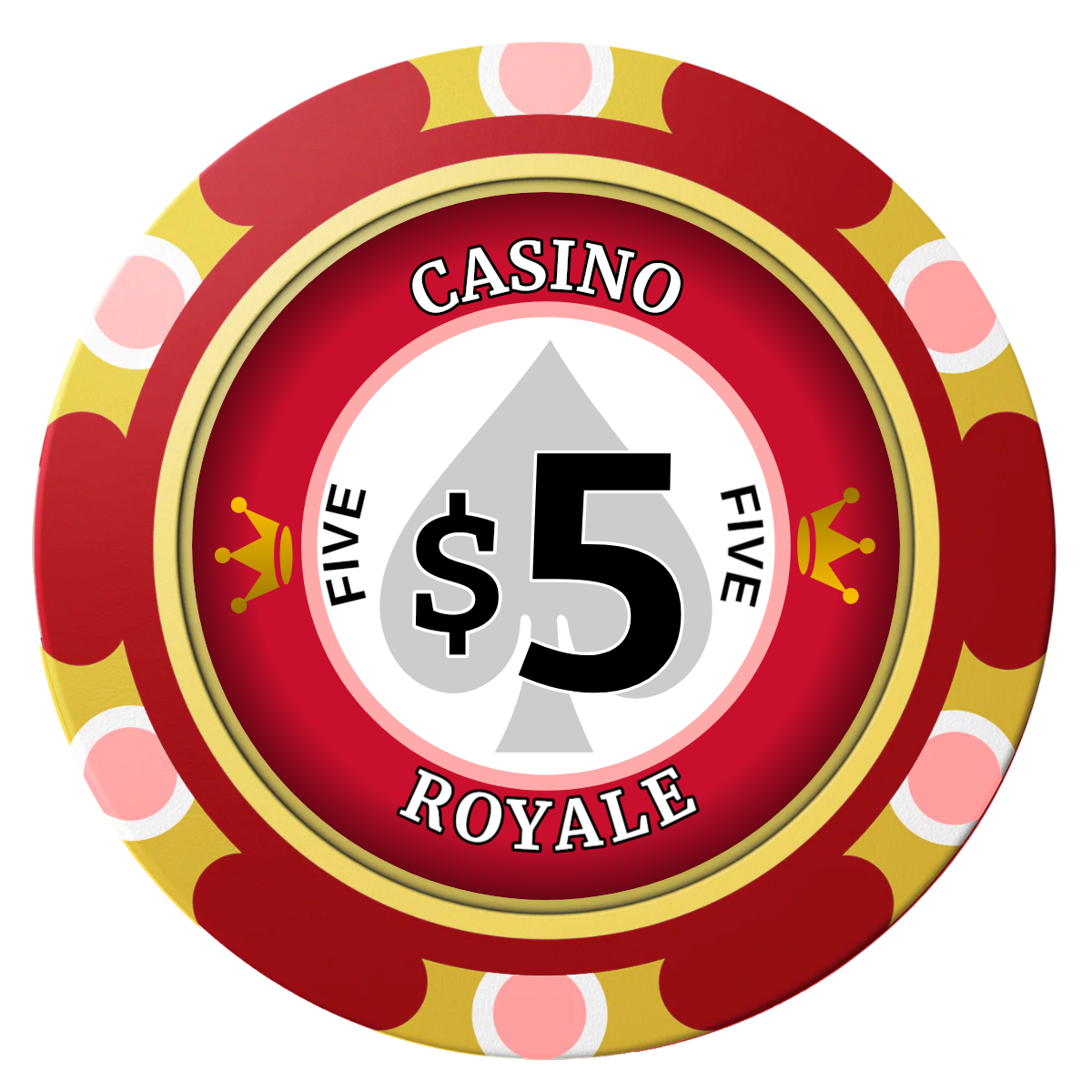 Casino Royale Clay Poker Chips - Red / Monte Carlo / 40mm - Front