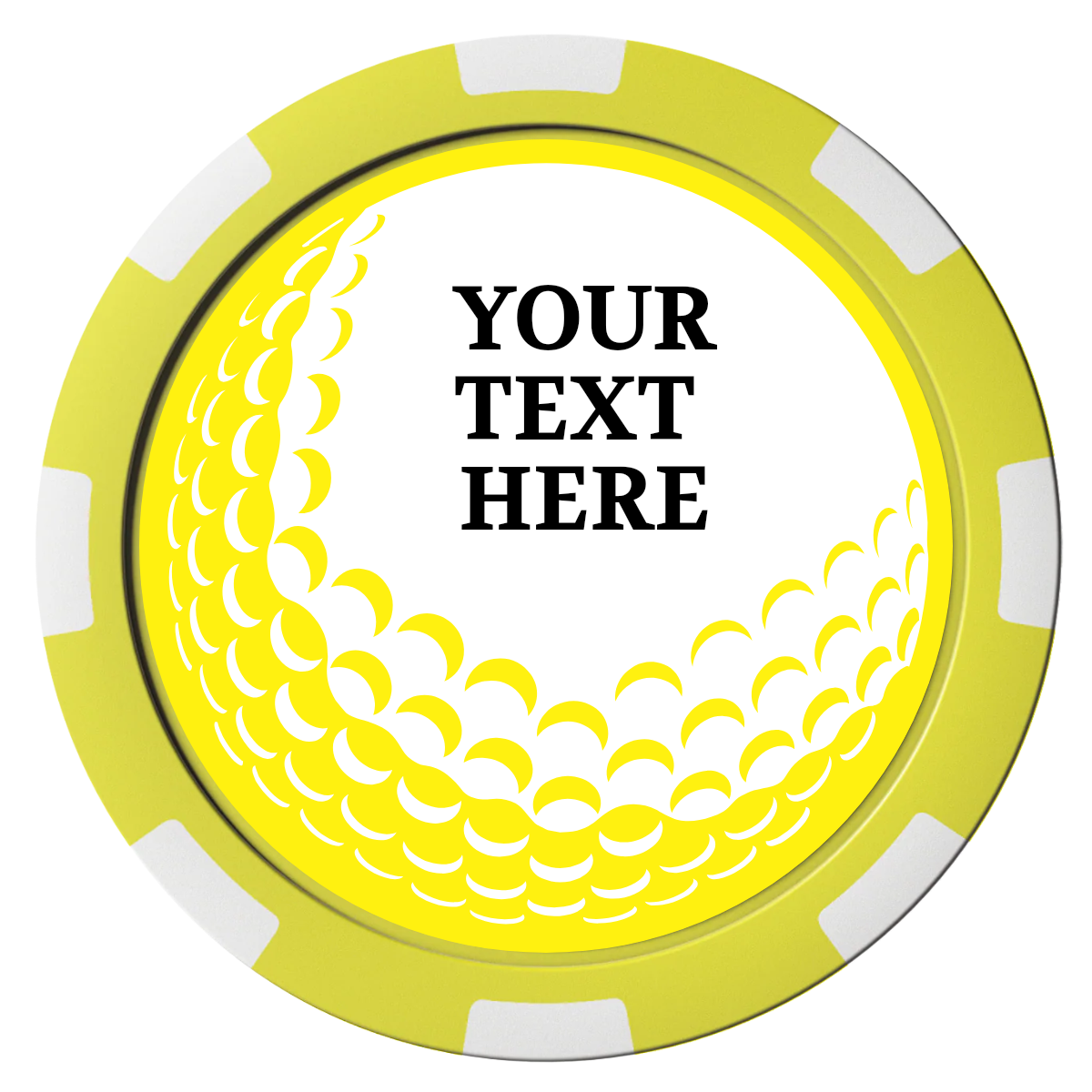 Hole In One Composite Poker Chips - Yellow / 8 Spot - Front