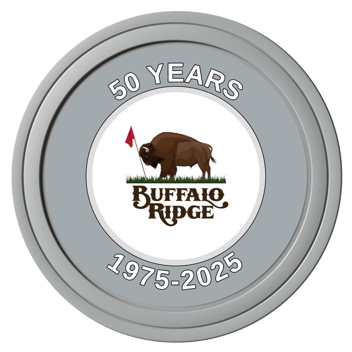 Branded Golf Pro Shop Composite Poker Chips - Gray / Solid - Front