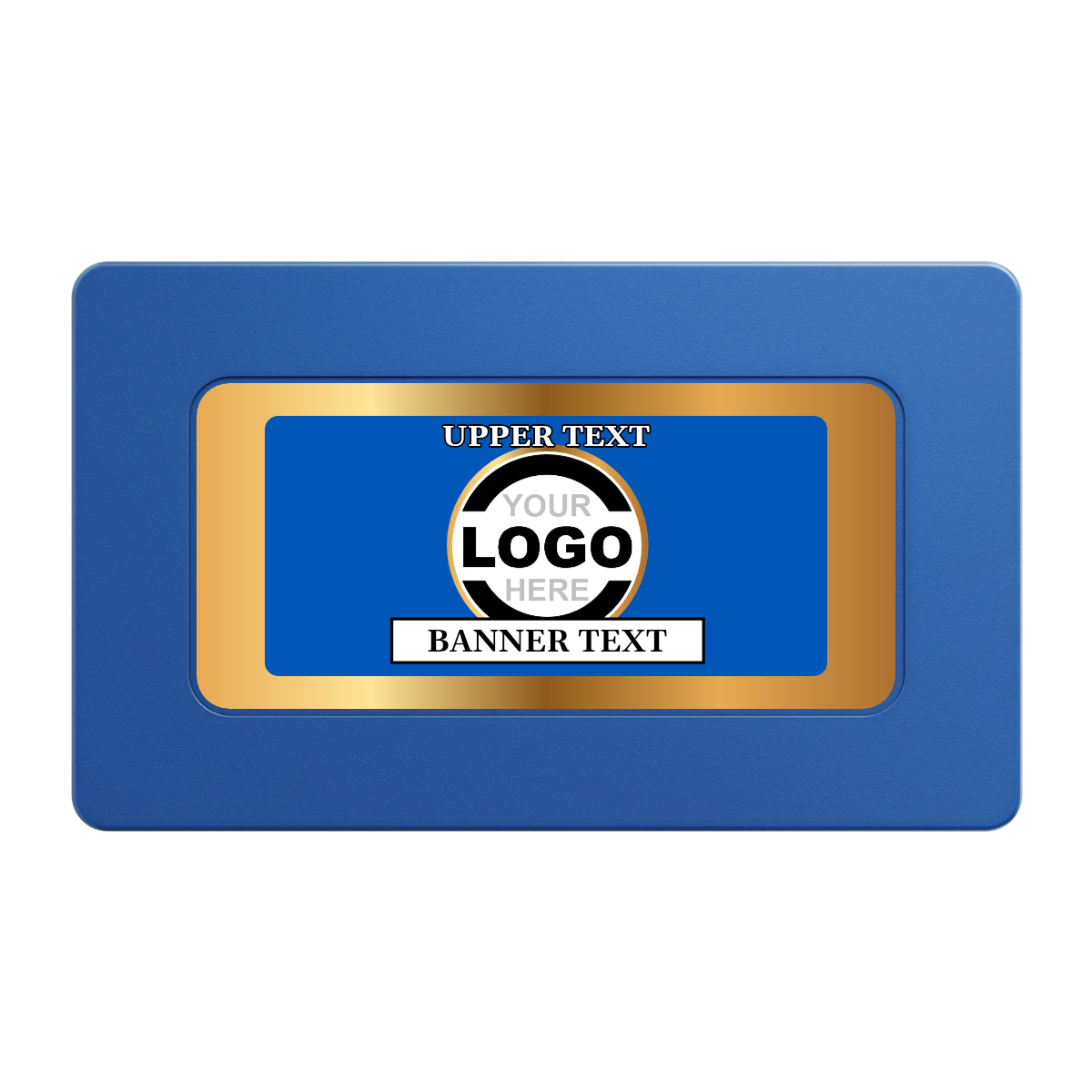 Stamp of Approval Rectangular Poker Chip Plaques - Blue - Front