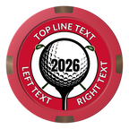 Tee it up Composite & Metal Hybrid Poker Chips - Red - Front