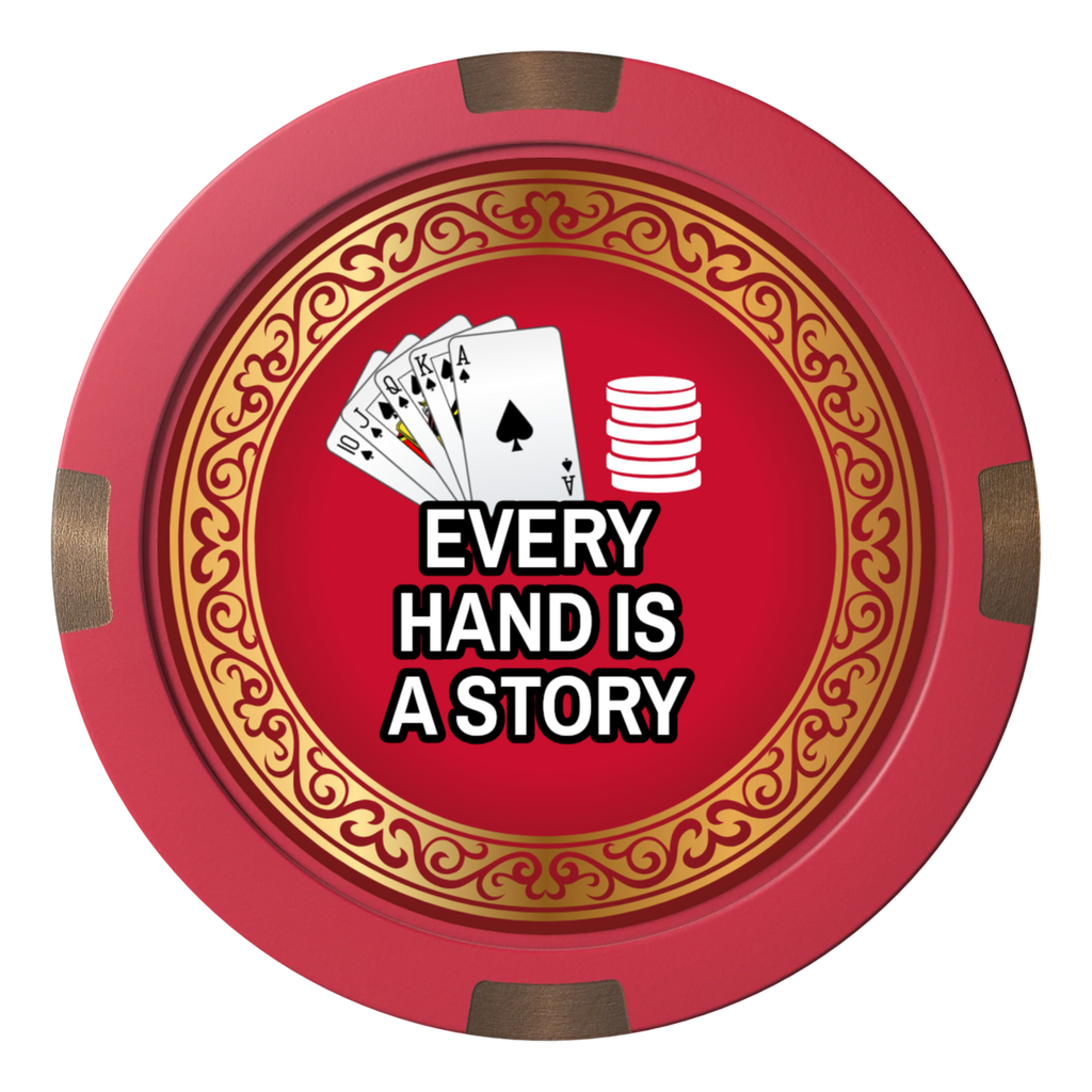 Ante Up Poker Room Composite & Metal Hybrid Poker Card Protectors - Red - Front