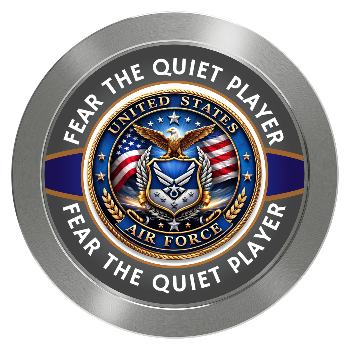 Air Force Aluminum Poker Card Guards - Silver - Back