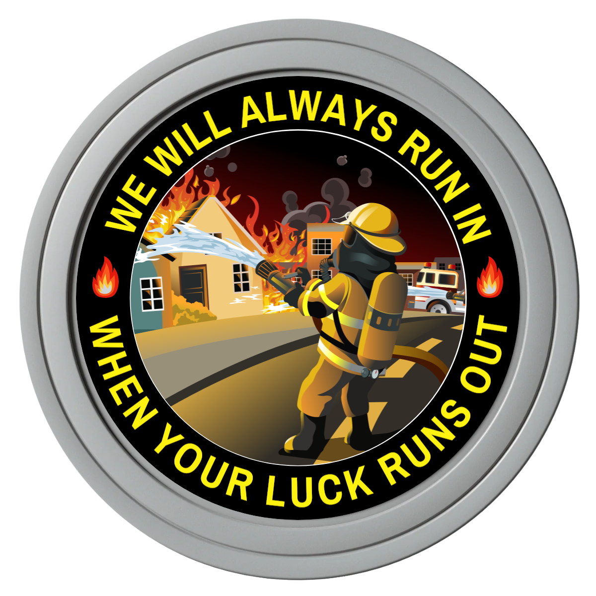 Firefighter Maltese Cross Composite Poker Chips - Gray / Solid - Front