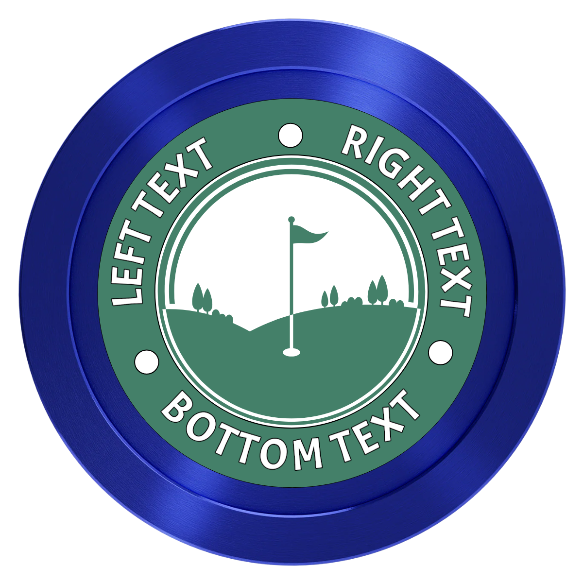 Country Club Golf Course Aluminum Poker Chips - Blue - Back