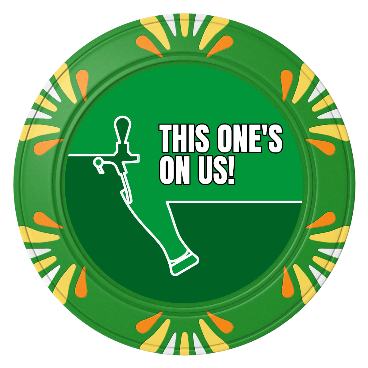 I'd Tap That Clay Poker Chips - Green / Macau / 40mm - Front