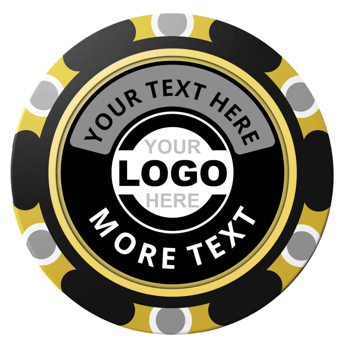Two Tone Logo Clay Poker Chips - Black / Monte Carlo / 40mm - Back