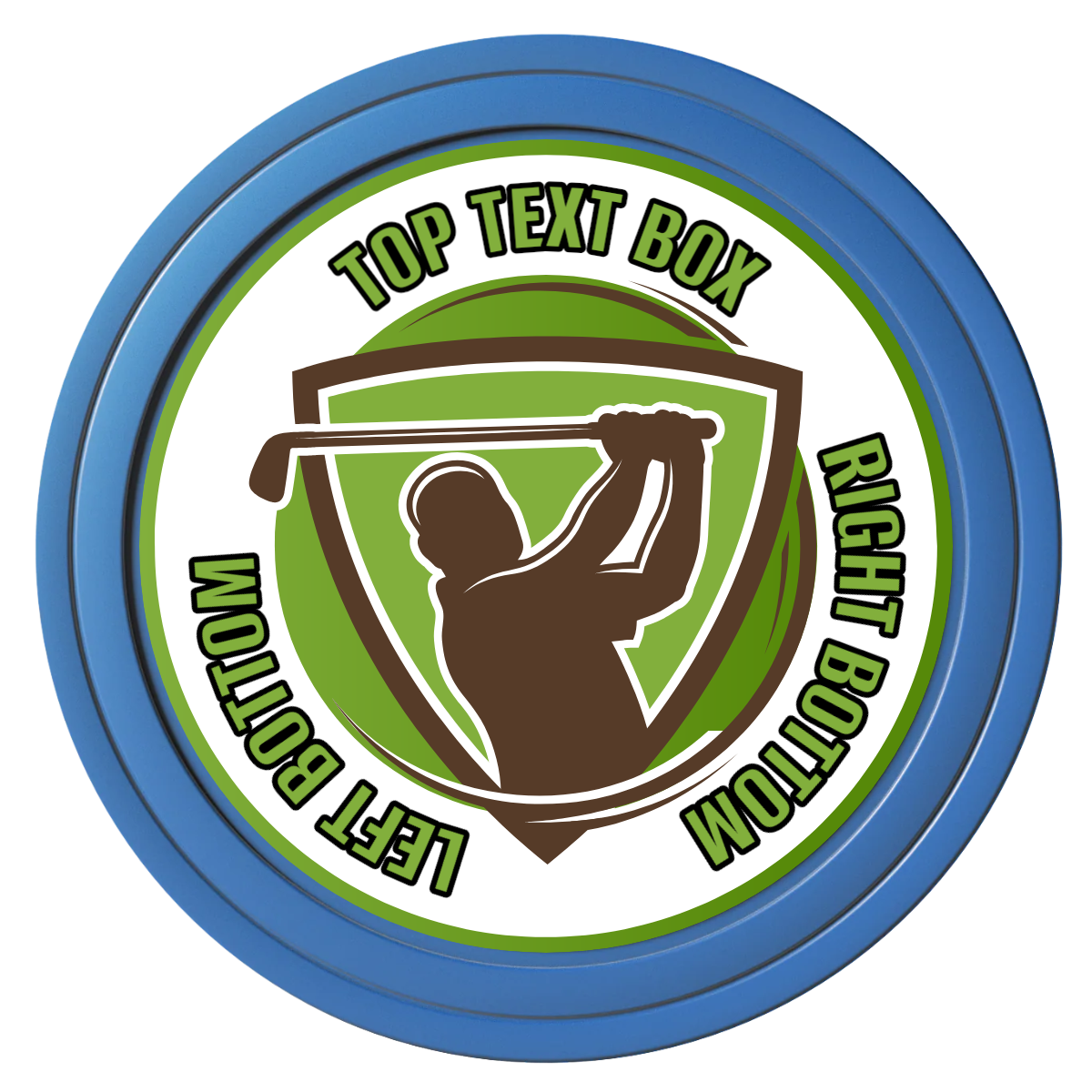 The Golfer Composite Poker Chips - Blue / Solid - Back