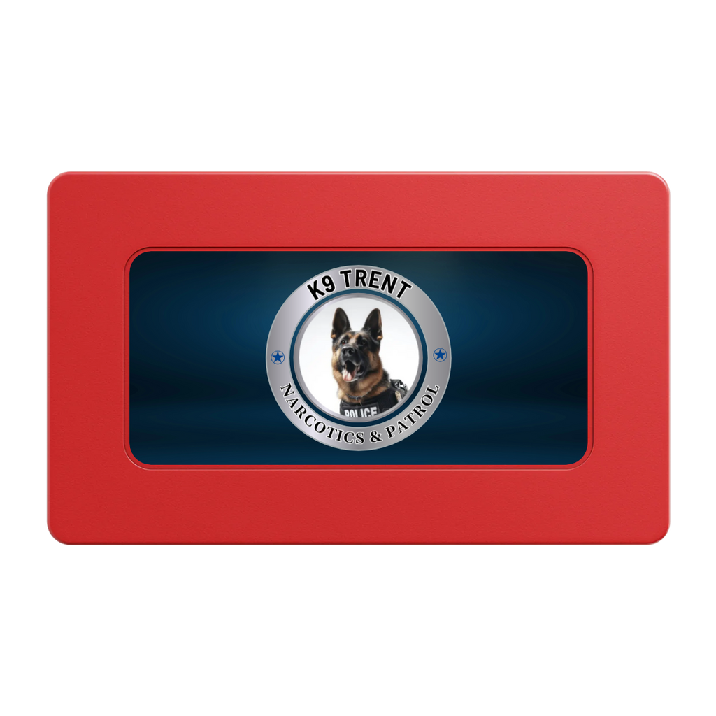 K-9 Trent Rectangular Poker Chip Plaques - Red - Front