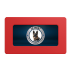 K-9 Trent Rectangular Poker Chip Plaques - Red - Front