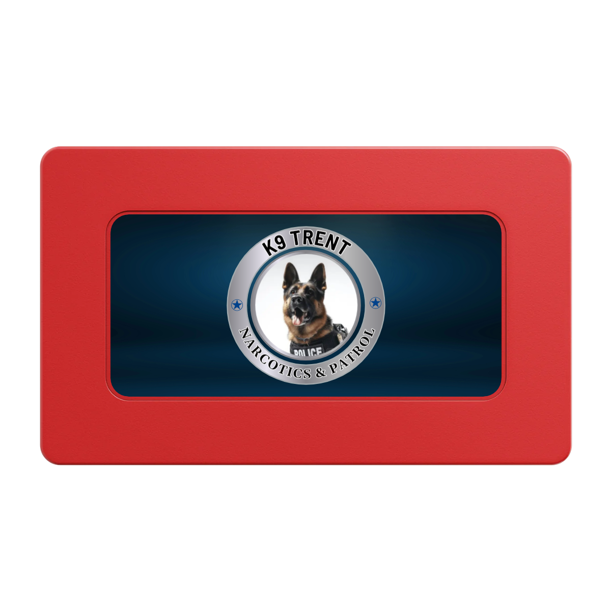 K-9 Trent Rectangular Poker Chip Plaques - Red - Front