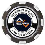 Acme Construction Composite Poker Chips - Black / 8 Spot - Back