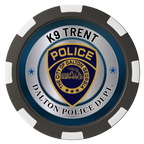 K-9 Trent Composite Poker Chips - Black / 8 Spot - Back