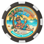 Sandy's Casino Composite Poker Chips - Black / 8 Spot - Back