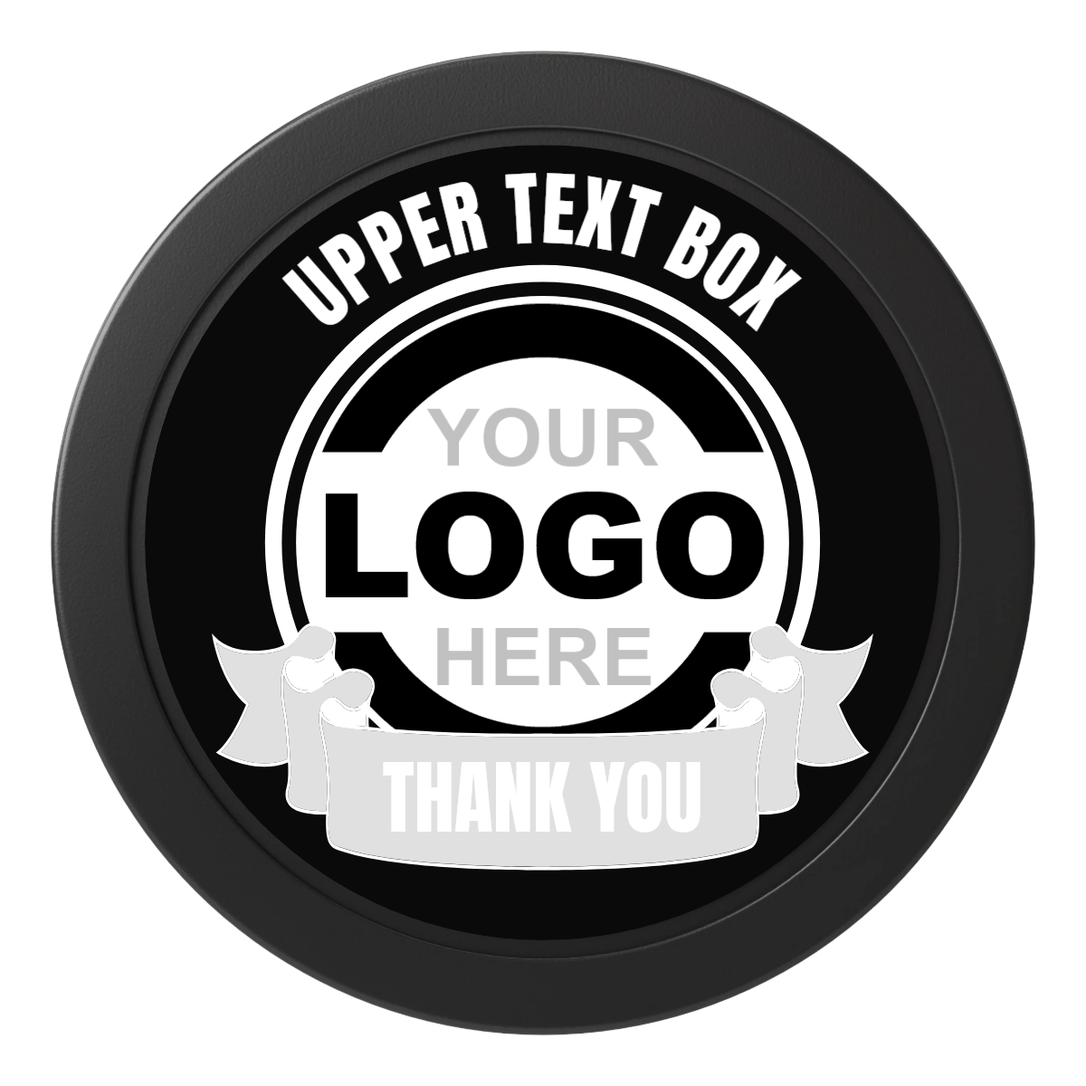 Lower Banner 2" Oversized Poker Chips - Black - Front
