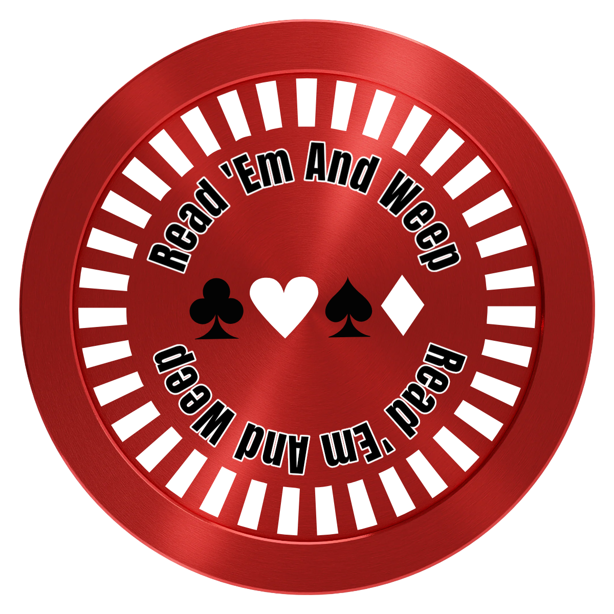 Gabe's Poker Room Aluminum Poker Card Guards - Red - Front