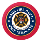 Faux Fire Dept. #01 2" Oversized Poker Chips - Red - Back