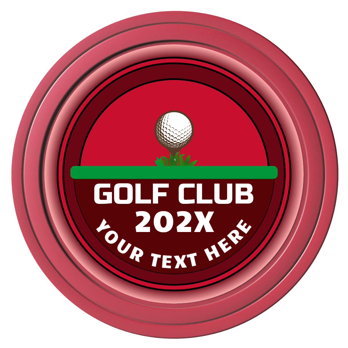 Teed Up Composite Poker Chips - Red / Solid - Front