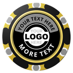 Two Tone Logo Clay Poker Chips - Black / Monte Carlo / 40mm - Front