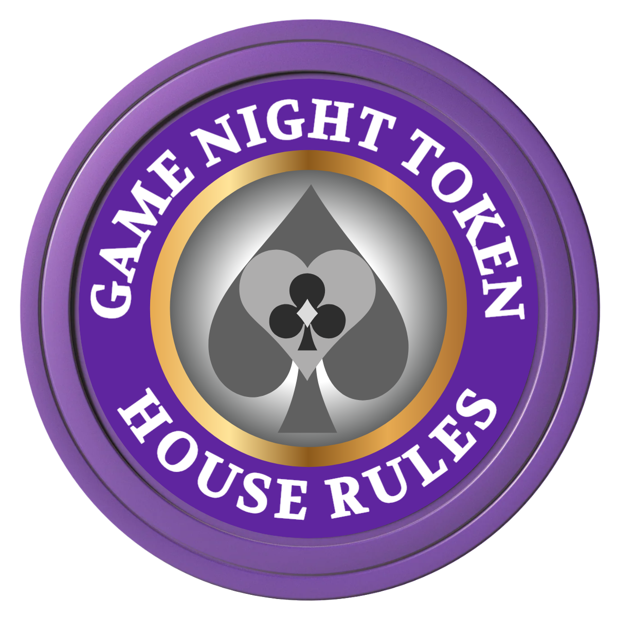 Stacked Suits Composite Poker Chips - Purple / Solid - Front