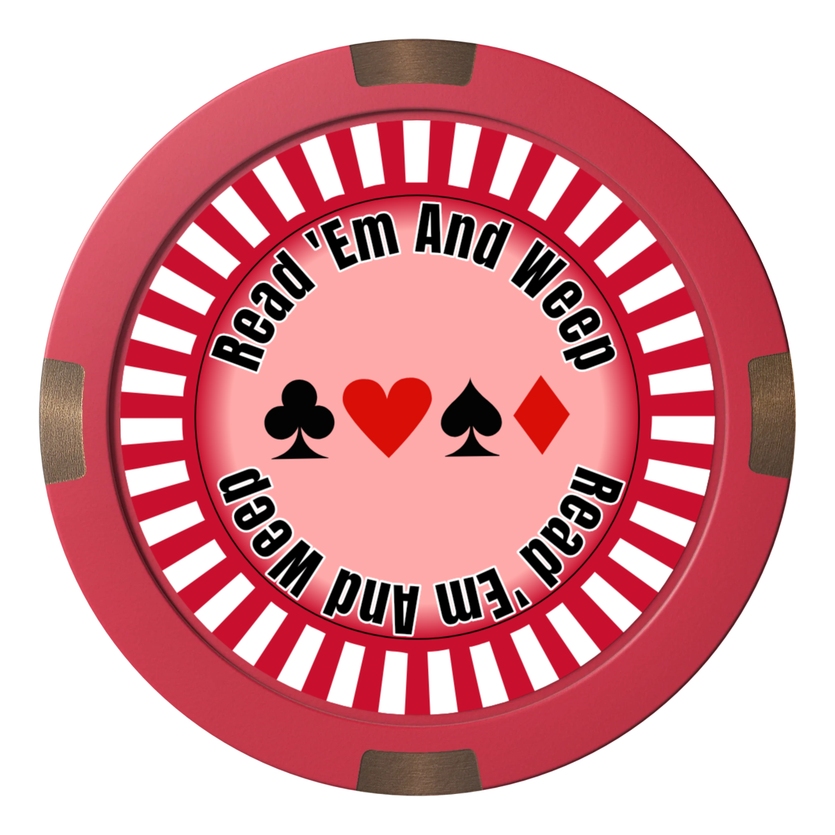 Gabe's Poker Room Composite & Metal Hybrid Poker Card Protectors - Red - Front