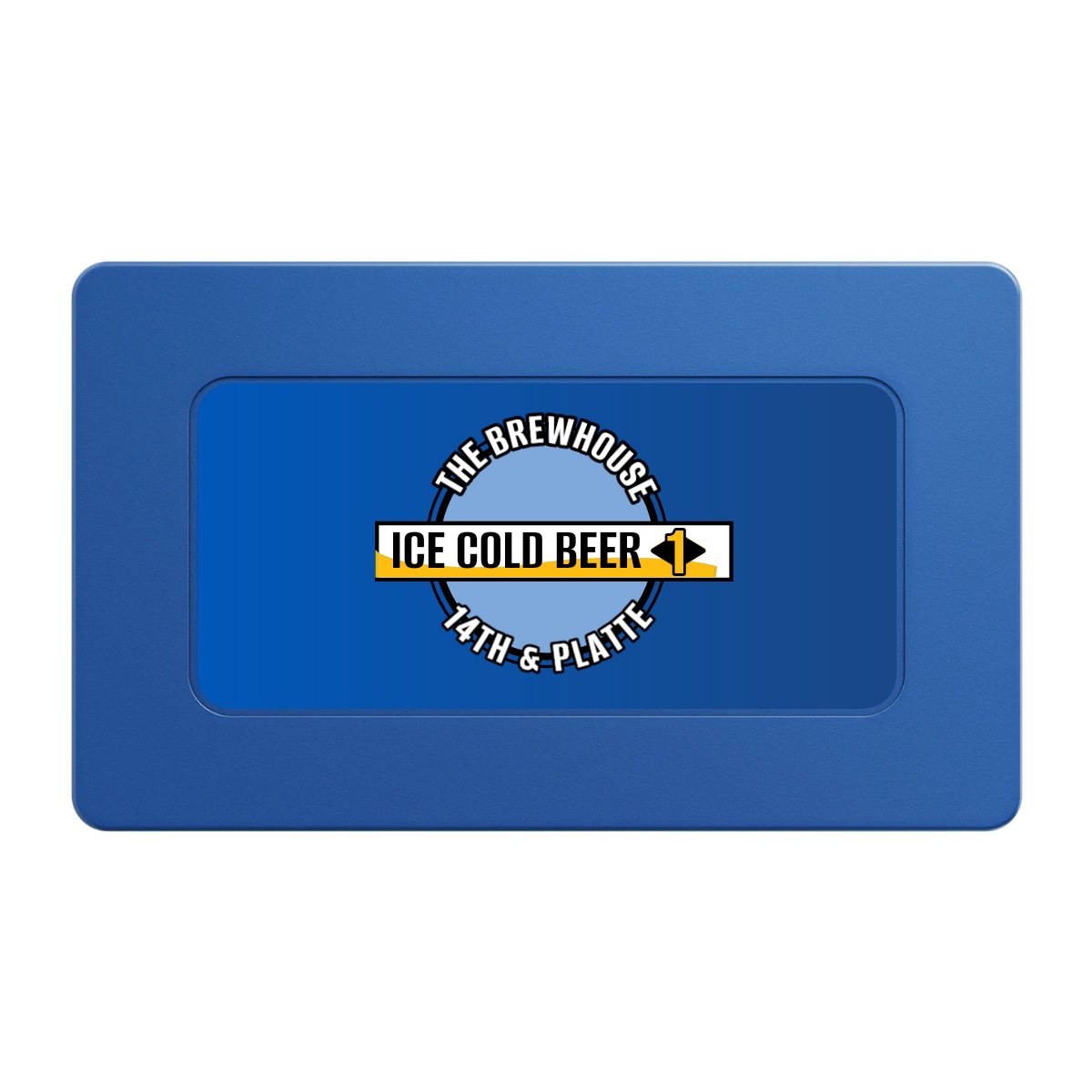 Ice Cold Beer Drink Token Rectangular Poker Chip Plaques - Blue - Front
