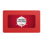 Cheyne's Card Room Rectangular Poker Chip Plaques - Red - Front