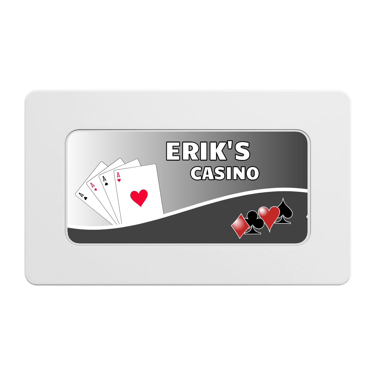 Erik's Casino Rectangular Poker Chip Plaques - White - Front