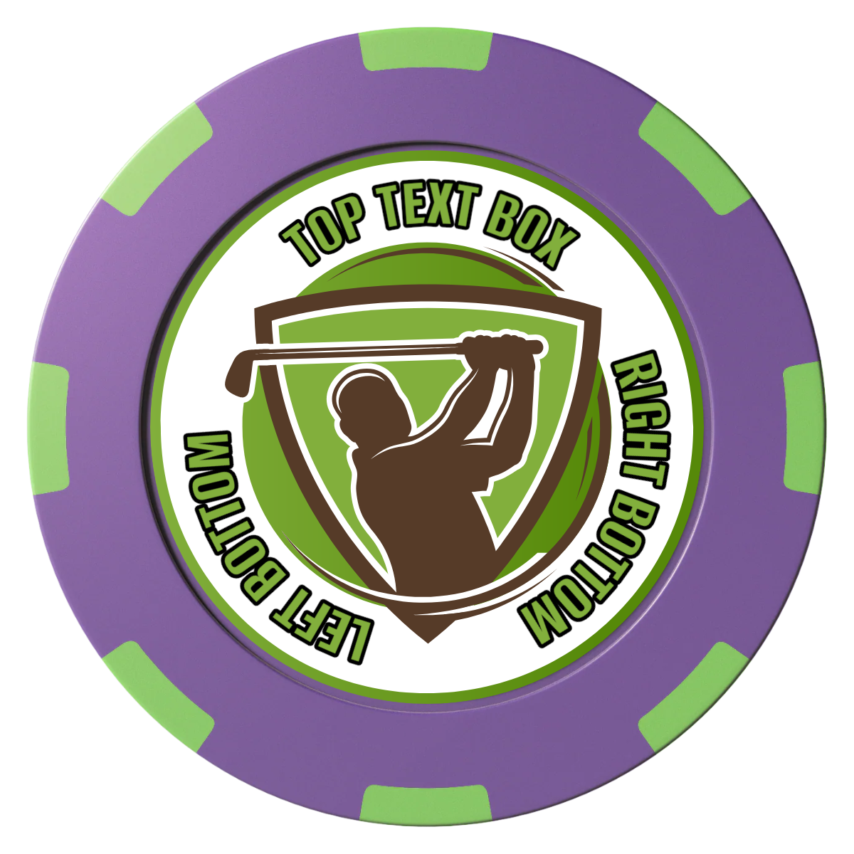 The Golfer Clay Poker Chips - Purple / 8 Spot (2 Tone) / 40mm - Front