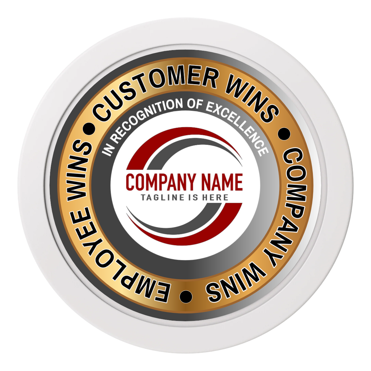 Gold Standard 2" Composite Dealer Button - White - Back