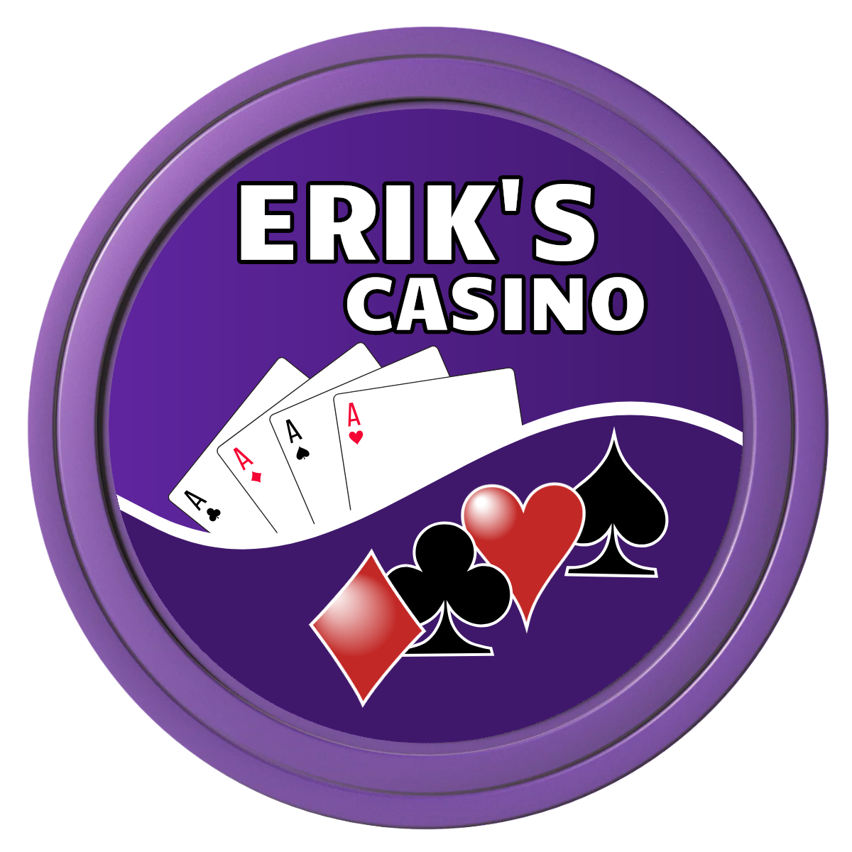 Erik's Casino Composite Poker Chips - Purple / Solid - Front