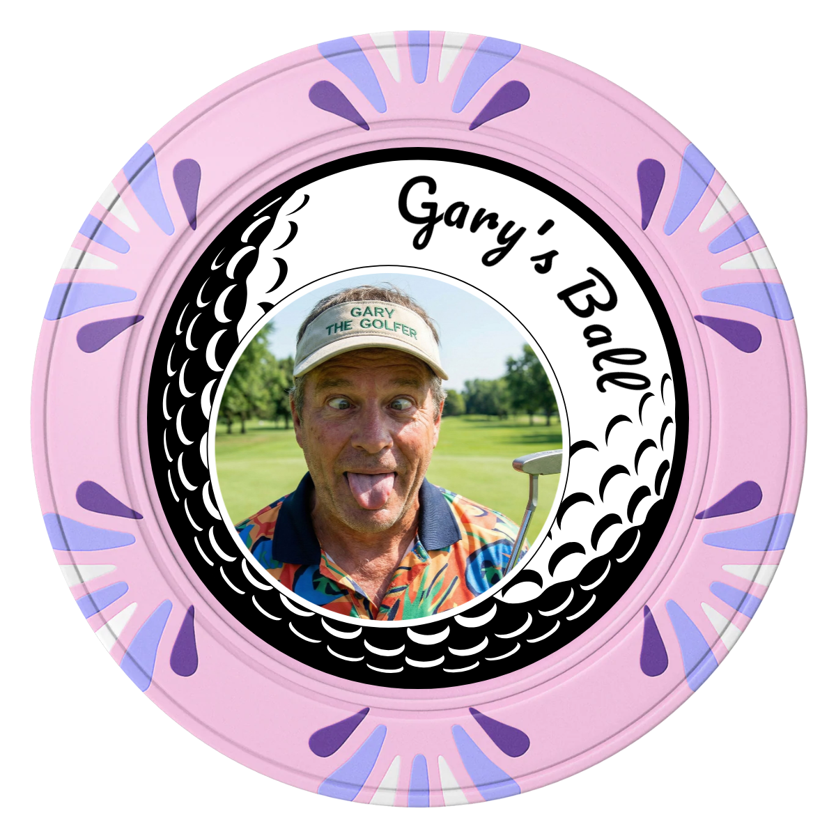 Gary's Ball Clay Poker Chips - Pink / Macau / 40mm - Front