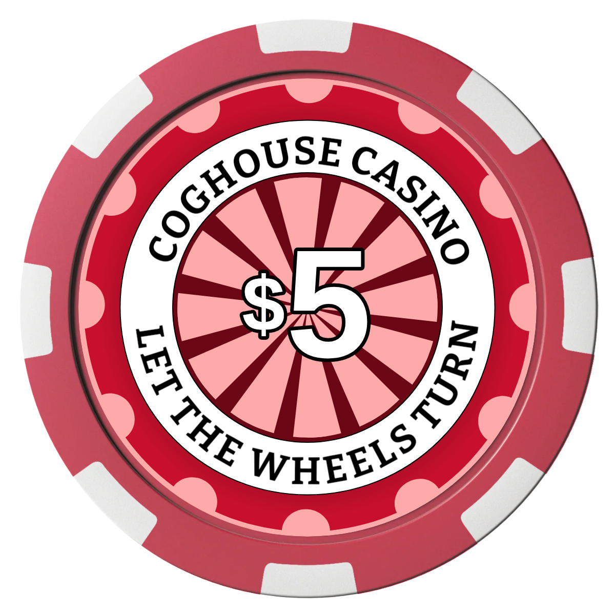 Cog House Composite Poker Chips - Red / 8 Spot - Front