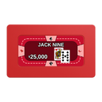Jack Nine Card Room Rectangular Poker Chip Plaques - Red - Front