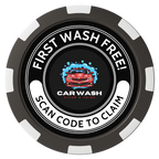 Car Wash Promotion Magnetic Composite Poker Chips - Black / 8 Spot - Front