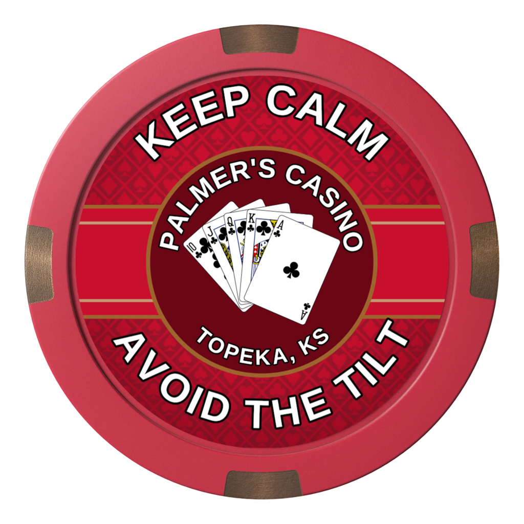 Palmer's Casino Composite & Metal Hybrid Poker Card Protectors - Red - Front