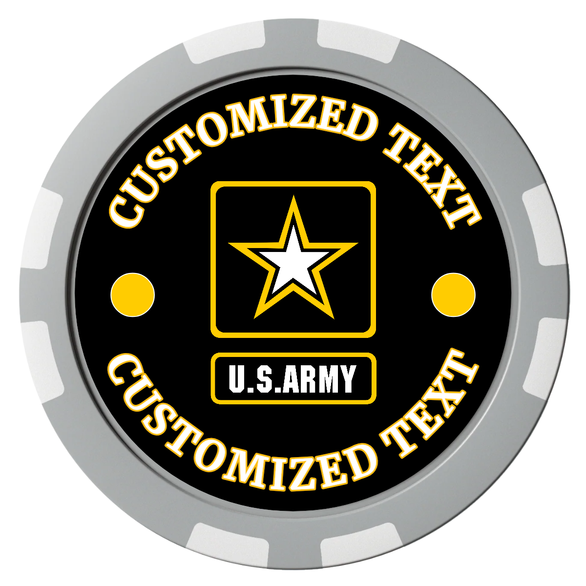 Army Strong Composite Poker Chips - Gray / 8 Stripe - Front