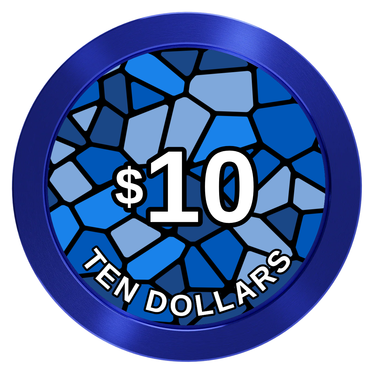 Stained Glass Aluminum Poker Chips - Blue - Back