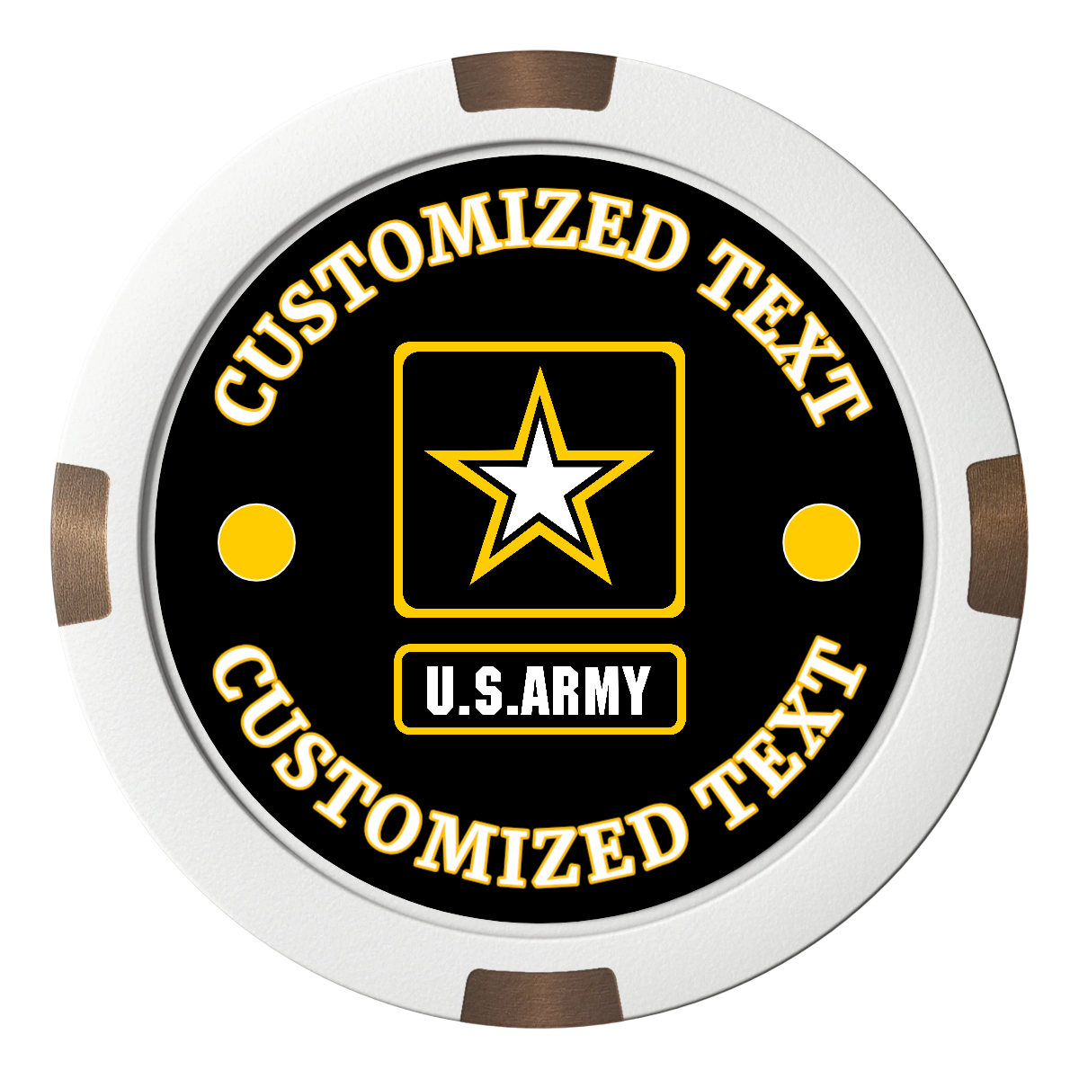 Army Strong Composite & Metal Hybrid Poker Chips - White - Back