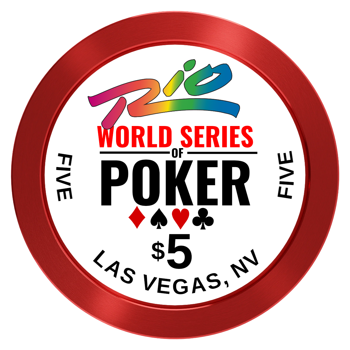 WSOP Aluminum Poker Chips - Red - Back