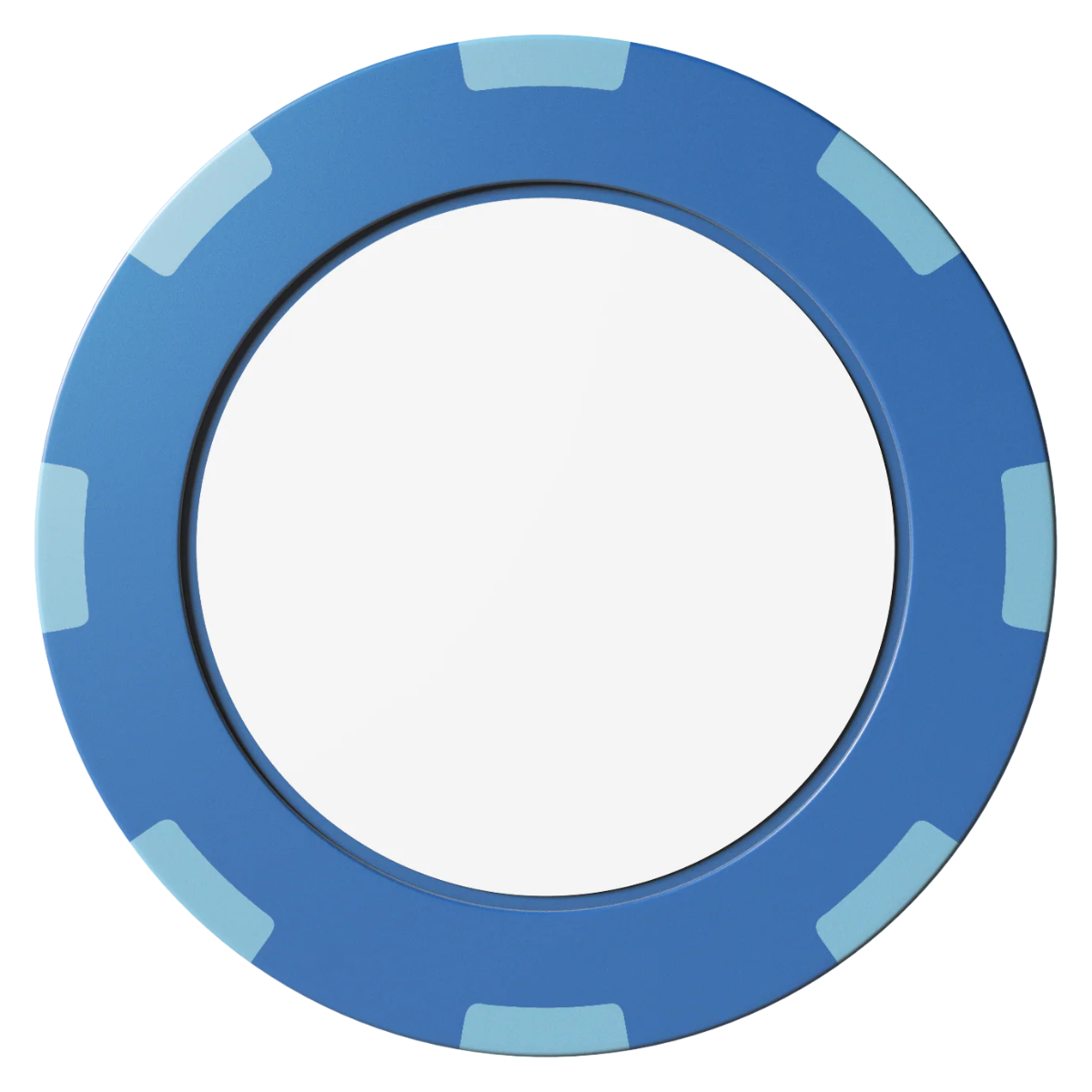 Create Your Own Clay Poker Chips - Blue / 8 Spot (2 Tone) / 40mm - Front